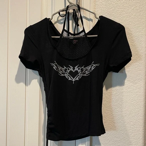 Romwe Punk Fishnet Crop Tee - Picture 1 of 13